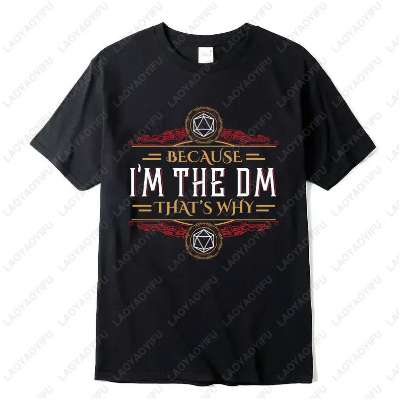 เสื้อยืดคอตตอนสำหรับคนรักเกมดันเจี้ยนแอนด์ดราก้อนส์ เสื้อสำหรับผู้เล่นเกม DM Master RPG เกมกระดาน ลู