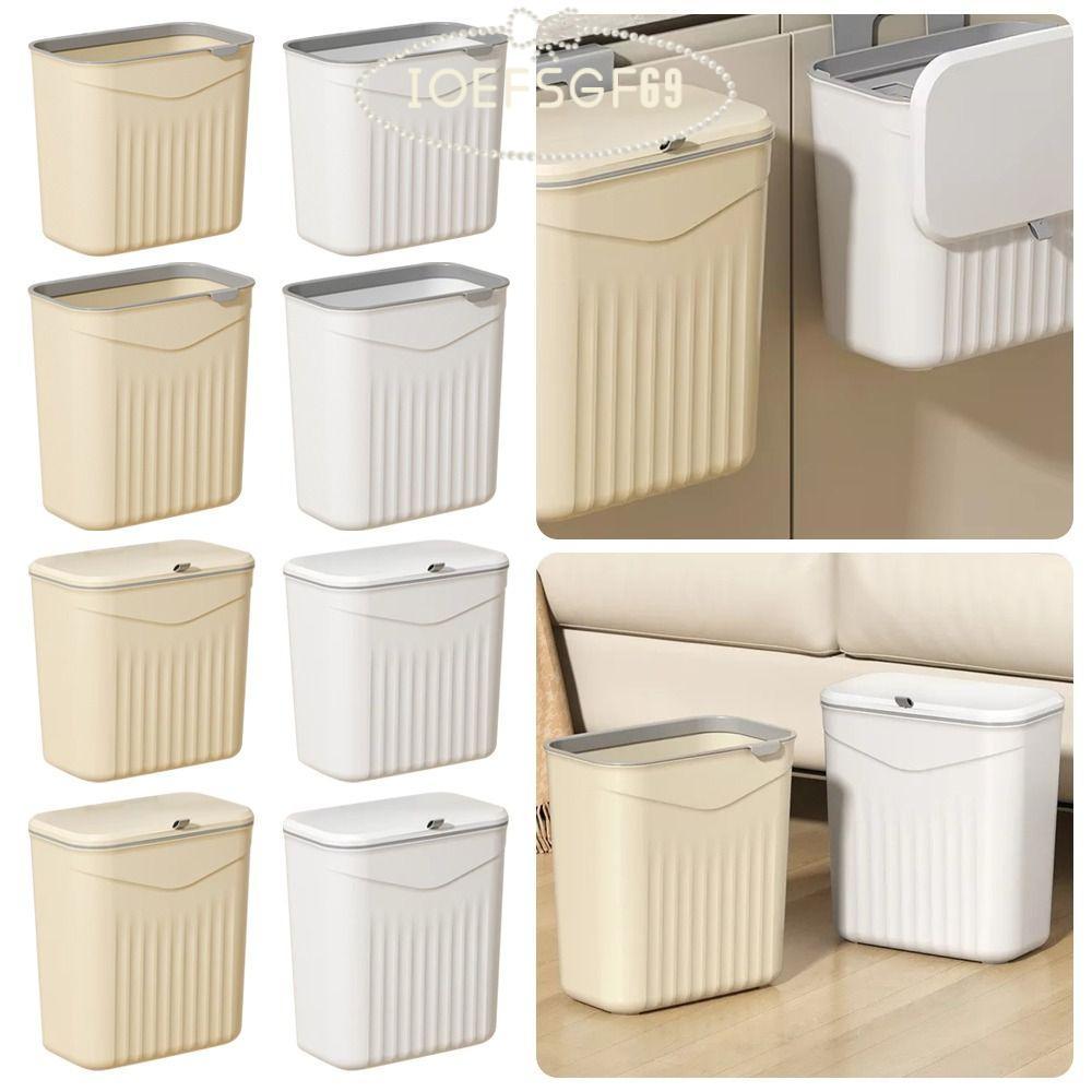 IOEFSGF69 ถังเก็บขยะขยะ 1 ชิ้น, ติดผนังพร้อมฝาปิดถังขยะ, ทนทาน 8.5 ลิตร/12 ลิตรตู้หมักปุ๋ยแขวนถังครั