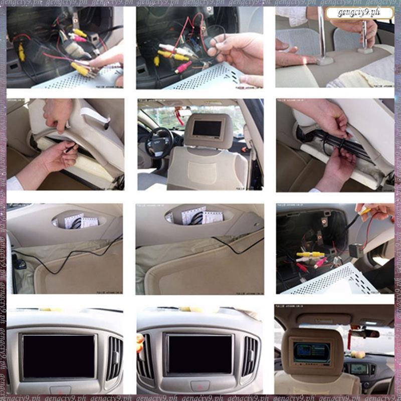 [LR] Universal 7Inches Car Headrest Monitor Screen สําหรับ AV USB SD MP4 MP5 FM Beige