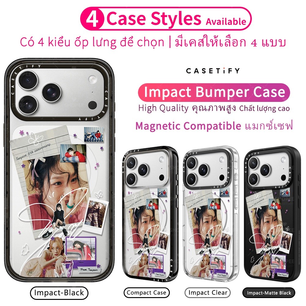 CASETIFY TAEYEON Photo Collage เกาหลี K-pop สาว Idol Group อะคริลิคกันกระแทกแม่เหล็กเคสโทรศัพท์สําหร