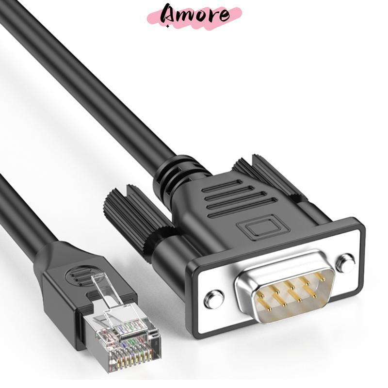 Amore 0 5-3 0m RJ45 ถึง DB9 อะแดปเตอร์สายไฟ RJ45 ถึง DB9 RS232 Serial Port Management สายสําหรับเราเ