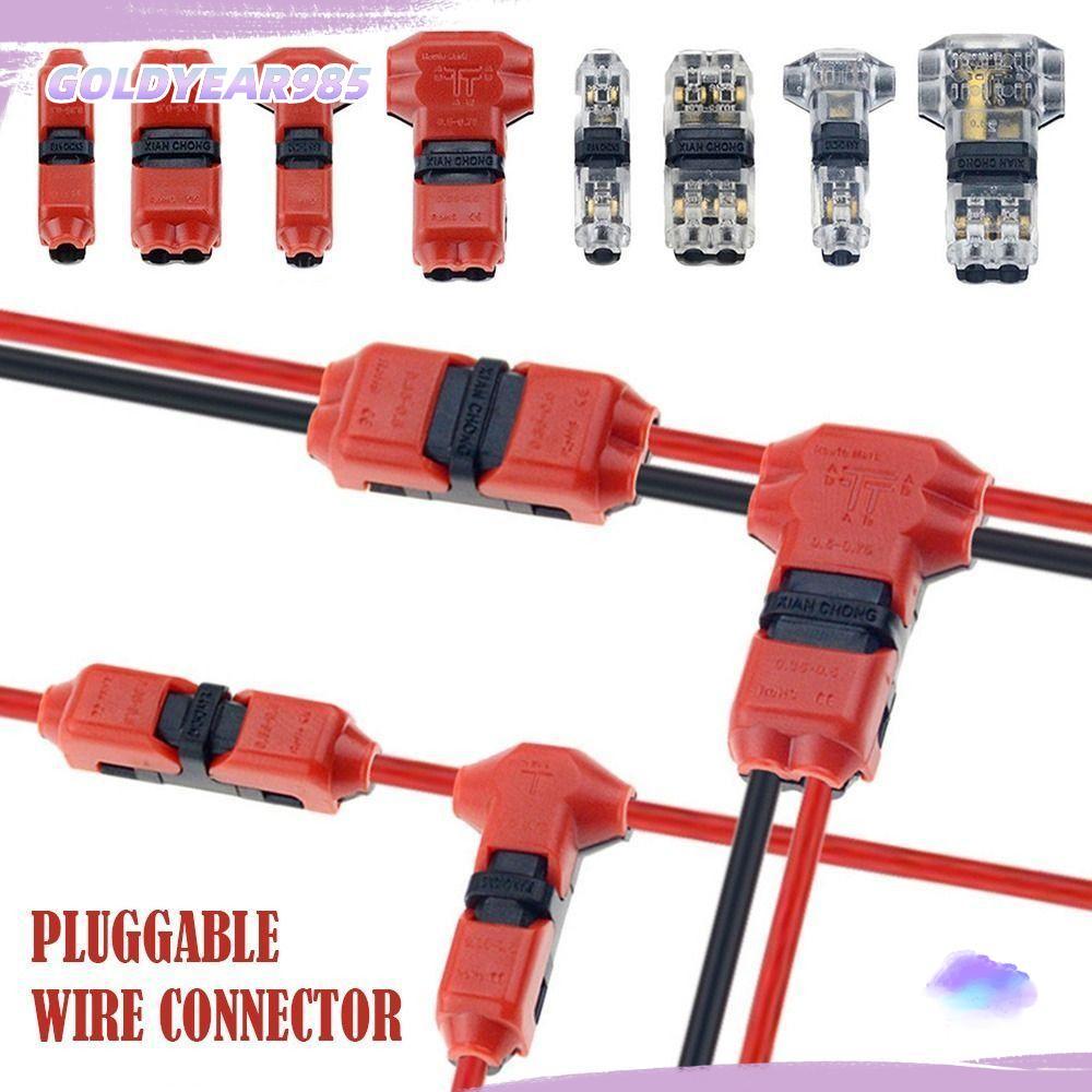 GOLDYEAR985 1 ชิ้น Pluggable สายไฟ,สําหรับสายไฟ 8-22AWG สายไฟ Crimp, ทนทาน Quick Splice ตัวเชื่อมต่อ