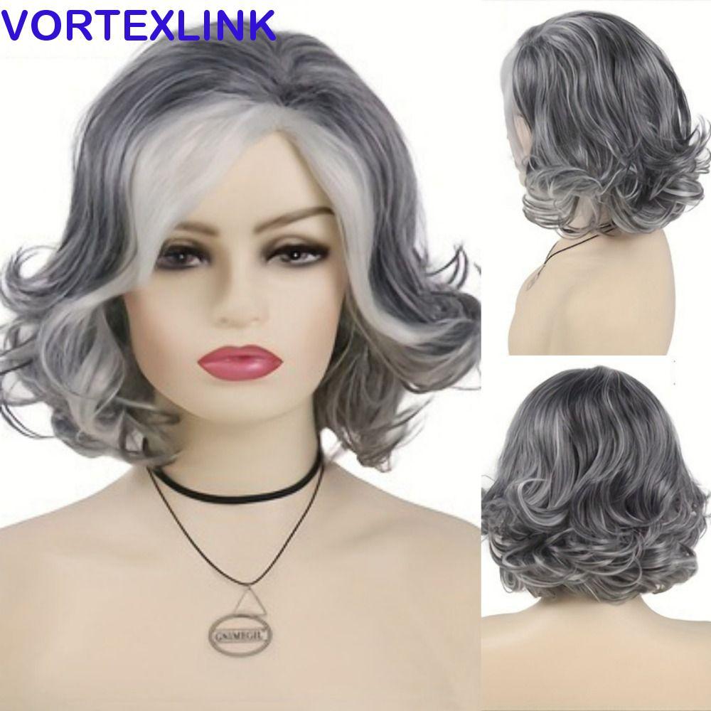 วิกผมบ๊อบสั้นสีเงินและไล่สีombre เหมาะสำหรับงานปาร์ตี้และคอสเพลย์