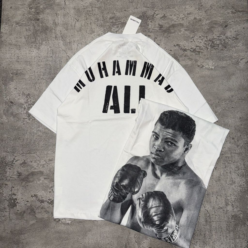 เสื้อยืด Pull&Bear MUHAMMAD ALI - เสื้อยืดวินเทจ Muhammad Ali White 24s