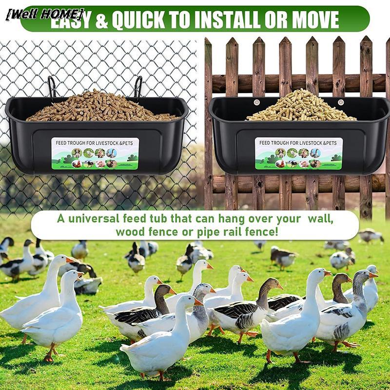 [Well HOME] 1 ชิ้น Du Feeder Trough ไม่มีของเสียแพะ Du Waterer Buet Trough ภาชนะป้อนอาหารสัตว์ปีกพร้