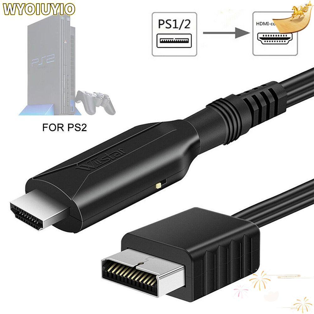 WYOIUYIO PS2 เป็นอะแดปเตอร์ HDMI PC HDTV สาย HDMI HD Converter PS2 เป็น HDMI-compatibale