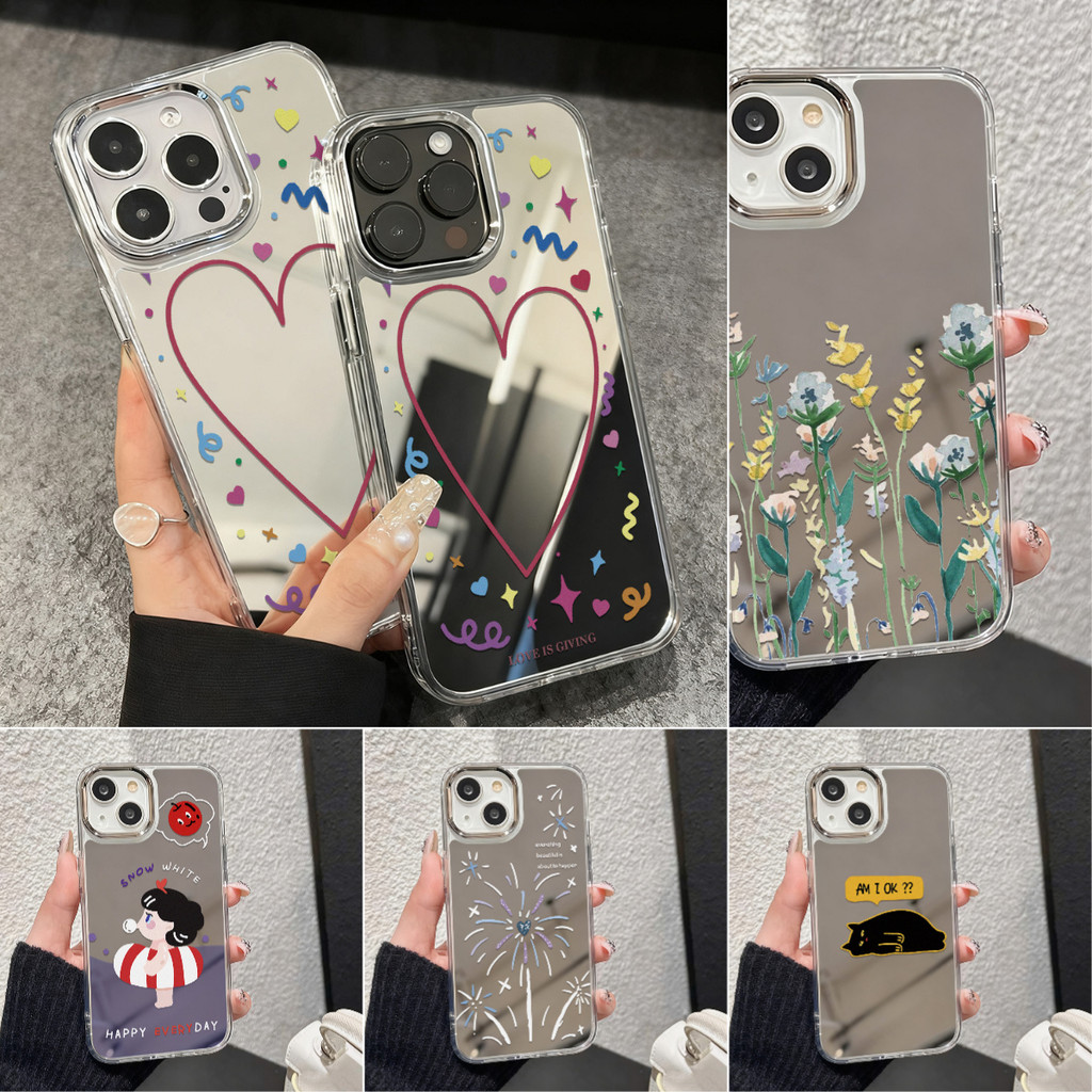 เคสโทรศัพท์มือถือแบบกระจก For IPhone 16 17 11 Pro Max 12