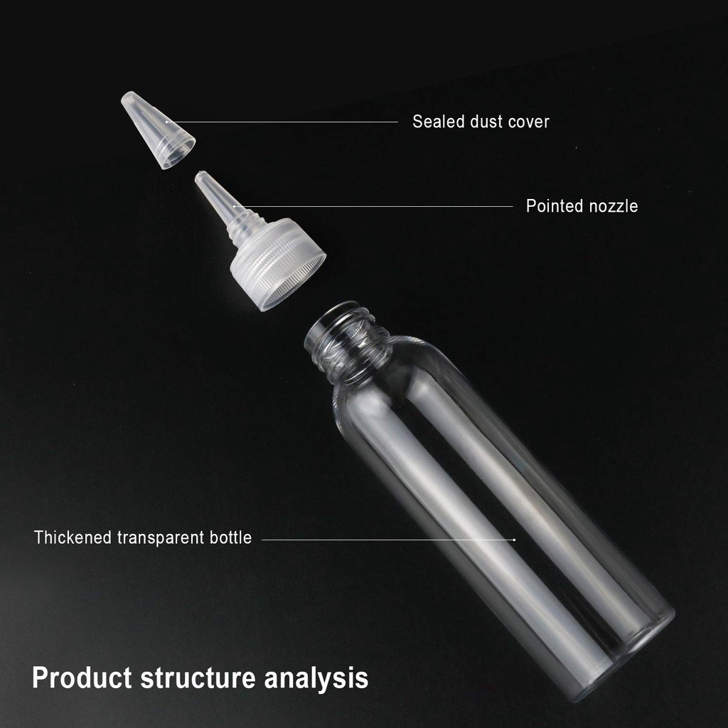 live99 รีฟิลโปร่งใส PET พลาสติกบีบขวด Dropper ชี้ปากหมวกพลาสติก