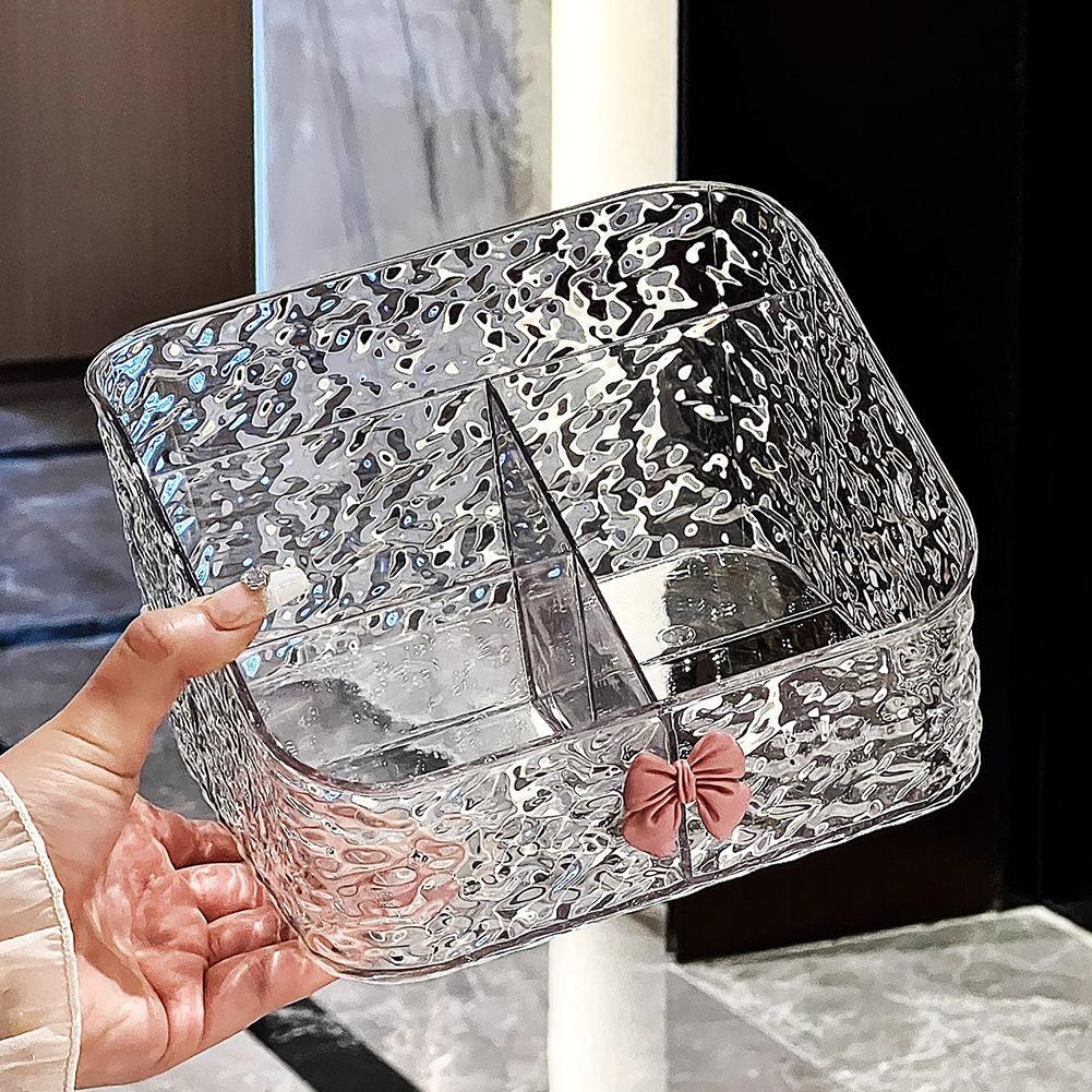 กล่องเก็บเครื่องสําอางอะคริลิคโปร่งใสเดสก์ท็อปความจุผิว Dresser Finishing ผลิตภัณฑ์ผิว W4d0