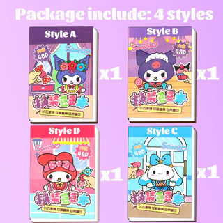 GeeToy 4PCS Mini Dress Up สติกเกอร์ระบายสีน่ารักการ์ตูนวาง DIY สติกเกอร์สร้างสรรค์กระดาษตุ๊กตาของเล่นเพื่อการศึกษาสําหรับเด็ก