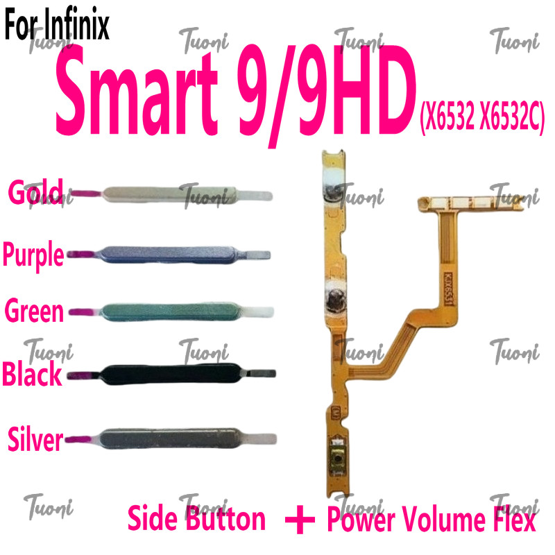 สําหรับ Infinix Smart 9 9 HD X6532 X6532C Volume Up Down ด้านข้างปุ่ม Flex Cable Replacement