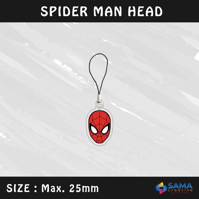 Spider Man Series - Gantungan HP / Flashdisk Akrilk 3mm - Hiasan Aksoris Tali Handphone USB Hero Spider Man