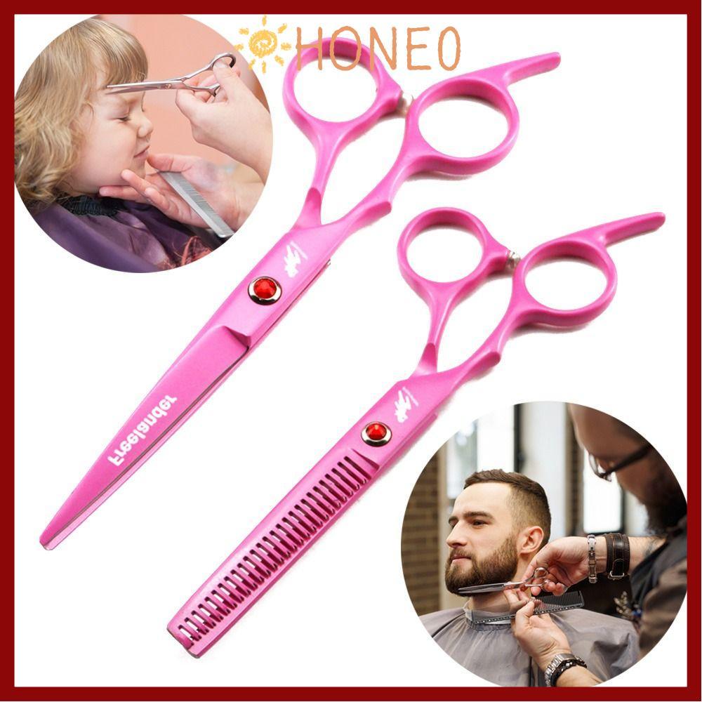 HONE กรรไกรตัดผมกรรไกรตัดผมกรรไกรตัดแต่งทรงผมสีชมพู 6.0 นิ้ว