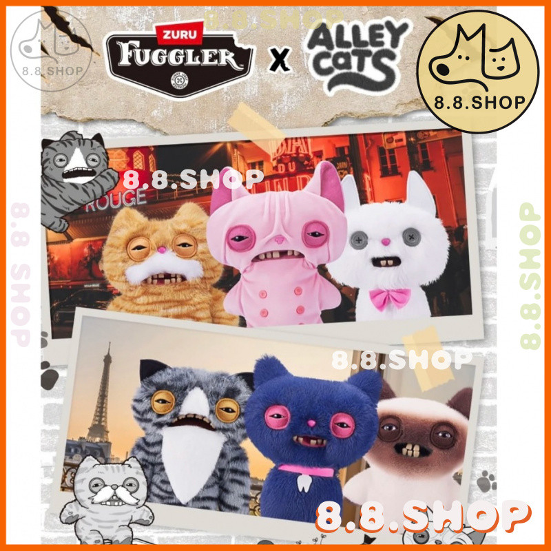 ✨8.8 ร้าน✨[สินค้าของแท้⚡️] Fuggler Funny ugly monster⚡️Dark Lane Night Cat ตุ๊กตาสัตว์เลี้ยง✨
