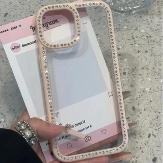 เคสโทรศัพท์ for iPhone 13 11 17 pro max Case iPhone 11 15 16 pro max 14 12 pro max 17 Air ขอบเพชรระยิบระยับ