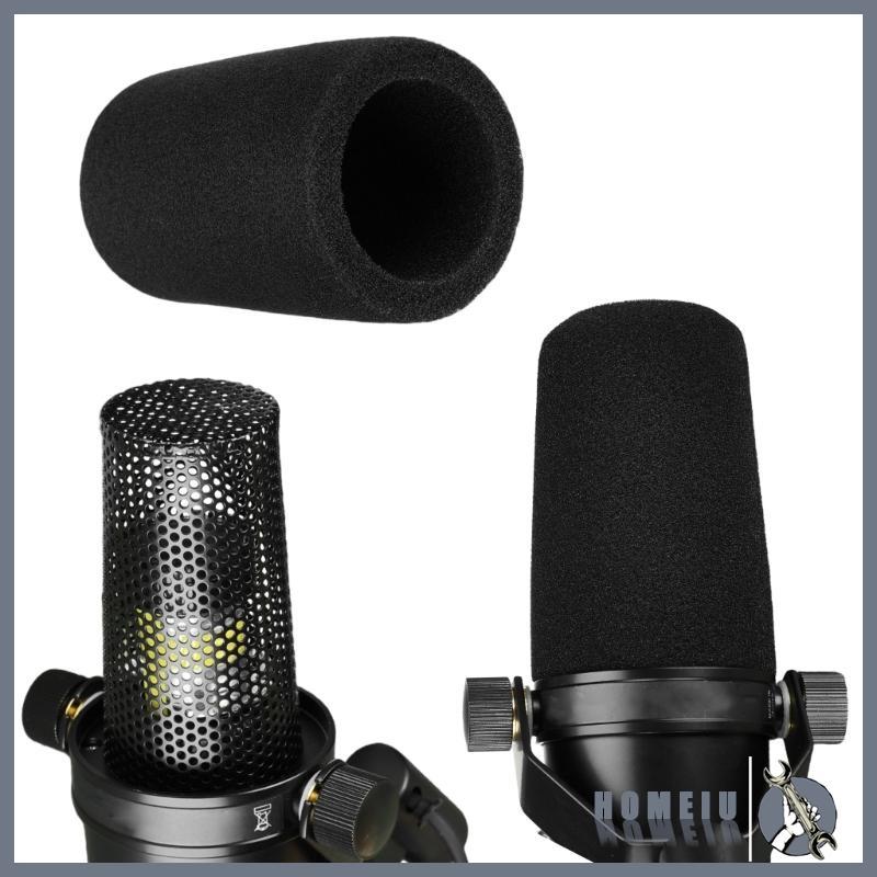 HOMEIU Universal ไมโครโฟนกระจกเหมาะสําหรับ SM7B SM7dB วัสดุฟองน้ําสีดําสําหรับการใช้งานเสียงระดับมือ