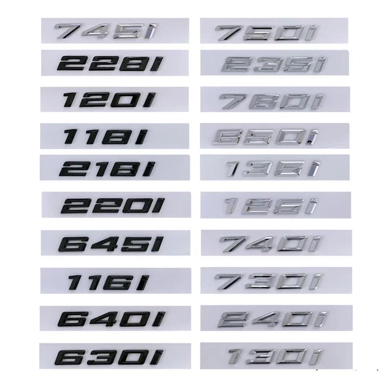 ABS รถด้านข้างสติกเกอร์ด้านหลัง Decal Badge สําหรับ BMW 116i 118i 120i 220i 228i 235i 745i 750i 760i ตัวอักษรตกแต่ง
