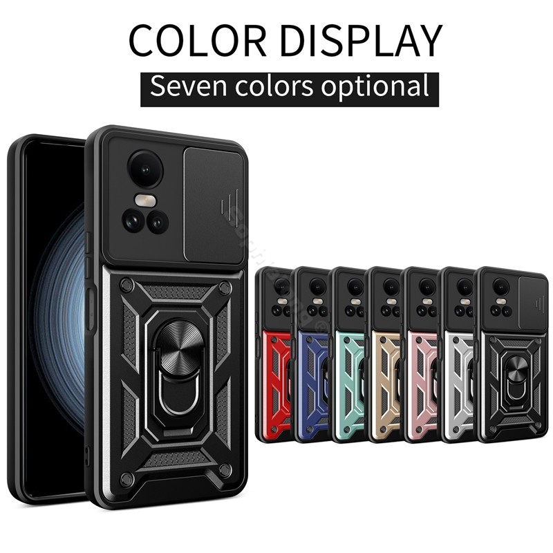 Mecha สไตล์สําหรับ OPPO Reno10 Pro CPH2531 CPH2525 Hard Push Pull Window Stand ฝาหลังแม่เหล็กพร้อมตั