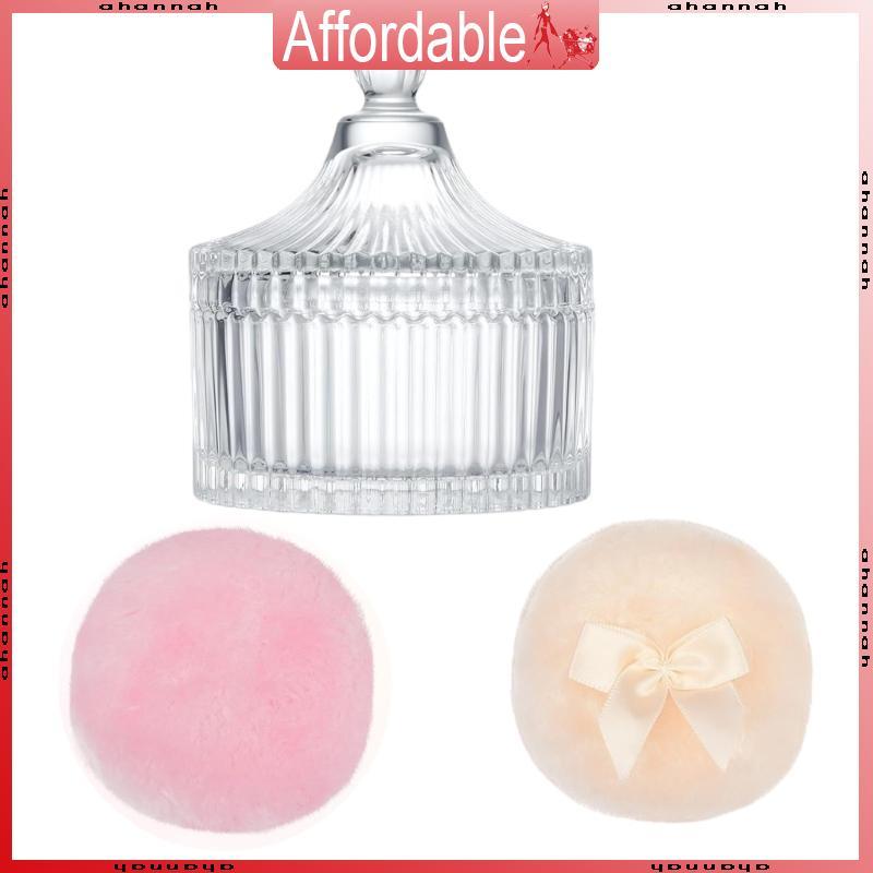 AH 3 ชิ้นปฏิบัติ Body Powders พัฟคอลเลกชัน Spacious Glass Organizer อุปกรณ์เสริมสําหรับแต่งหน้าเครื่
