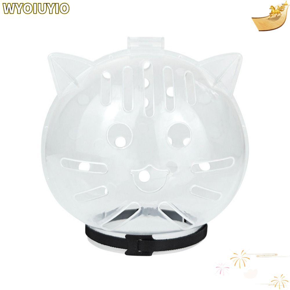 WYOIUYIO Breathable Cat Muzzle, Anti-Licking Transparent Space Hood, Grooming Accessories Anti Scratch Anti-Bite Head Cover