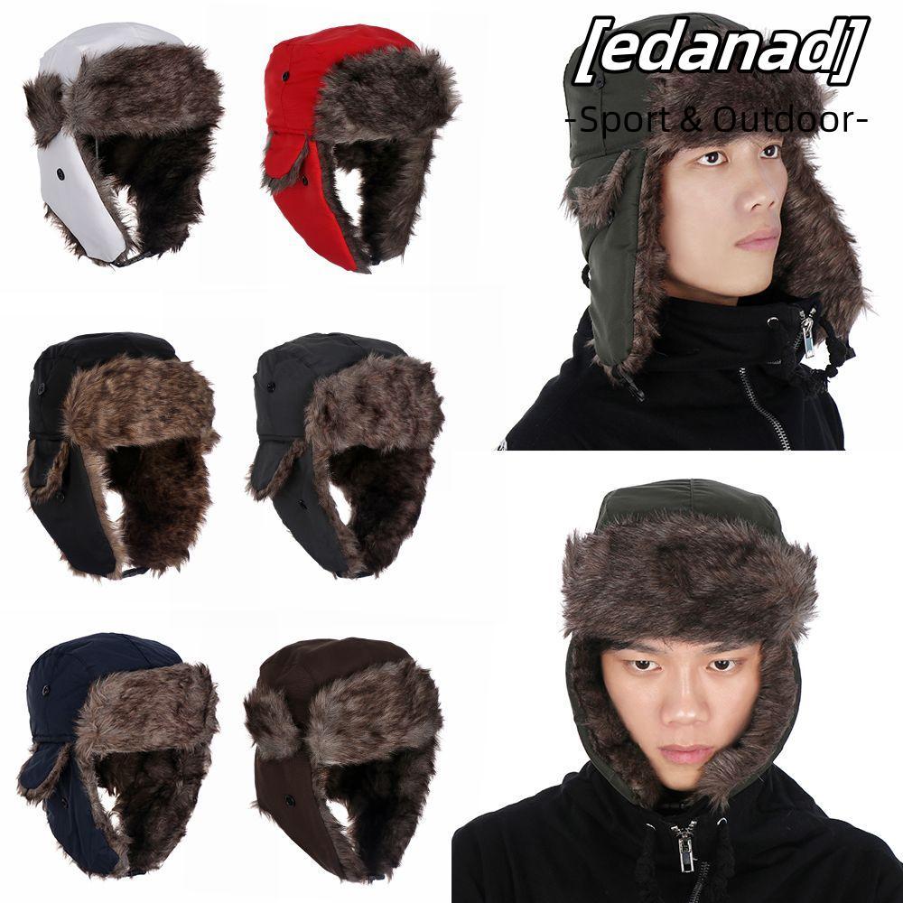 EDANAD Bomber Hats Trooper Aviator Plush Hood Hat with