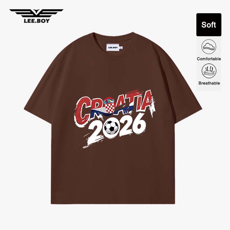 เสื้อ oversize เสื้อผู้ชาย เก่ายาก ทนต่อการซัก FIFA World Cup 2026™  CROATIA ไม่ยืดไม่ย้วย [ราคาโรงงาน]