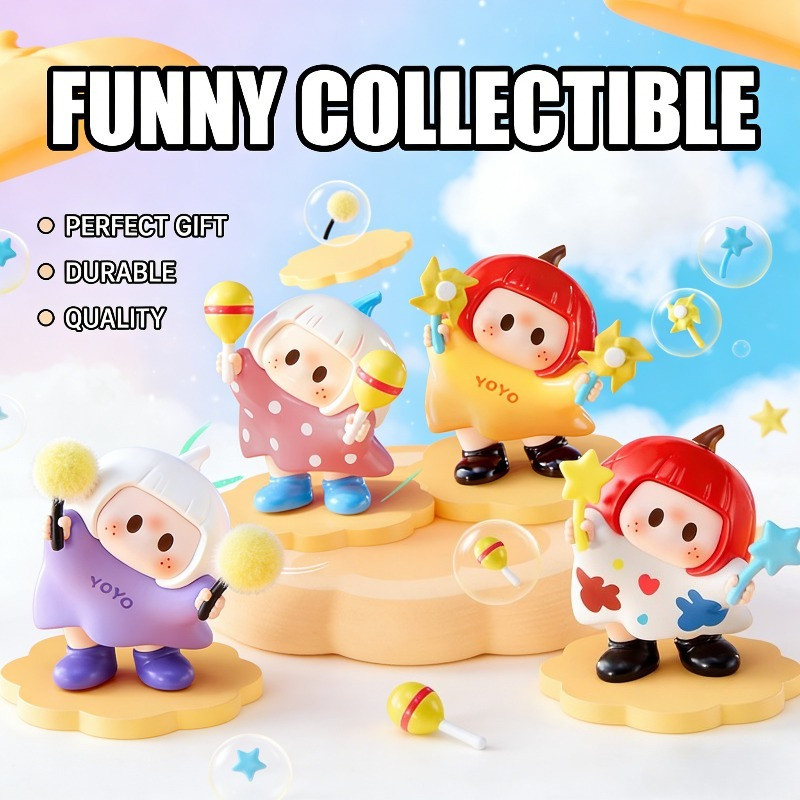 Yoyo Tilted Head Collection Series กล่องตาบอด Iconbox น่ารักขี้เล่นเดสก์ท็อปตกแต่งของขวัญสําหรับเพื่