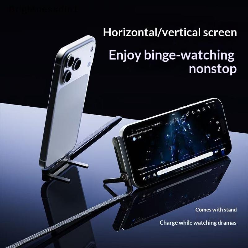 [Brightnessdin] 2-IN-1 Type-C Cable ที่วางโทรศัพท์มือถือแบบพับได้ 240W Fast Charging Data Cable มัลต