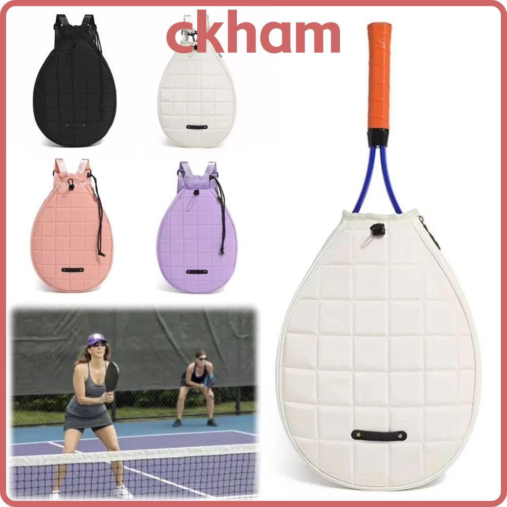 CKHAM Racquet Cover Bag, Solid Color Ultralight Tennis Racket Carrying Bag, Multifunctional Zipper Portable Large Capacity Tennis Racket Backpack