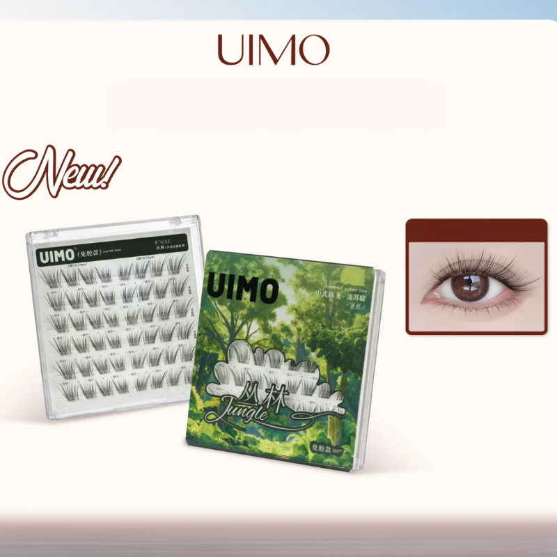 UIMO ขนตาปลอมคลัสเตอร์เดียวขนตานุ่มไร้กาวดัดผมตามธรรมชาติส่วนที่โปร่งใสจำลอง