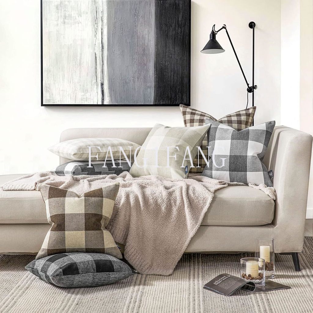 30*50/40*40/45*45*50/55*55/60*60ซม.Gingham Buffaloตรวจสอบลายสก๊อตโยนตกแต่งหมอนกลางแจ้งในร่มโยนหมอนFhouseสแควร์ปลอกหมอนสําหรับตกแต่งบ้าน