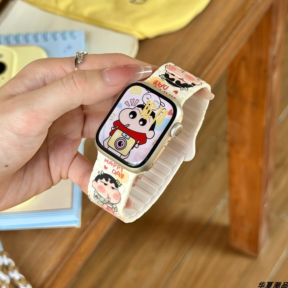 สายนาฬิกาแม่เหล็กลายการ์ตูนสําหรับ IWatch 11/10/9/8SE3
