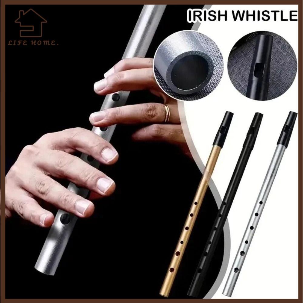 YELGIRL นกหวีดดีบุกอลูมิเนียม, Easy-to-learn Rich Tone Irish Whistle, แบบพกพา 6 หลุม C/D Key Irish T