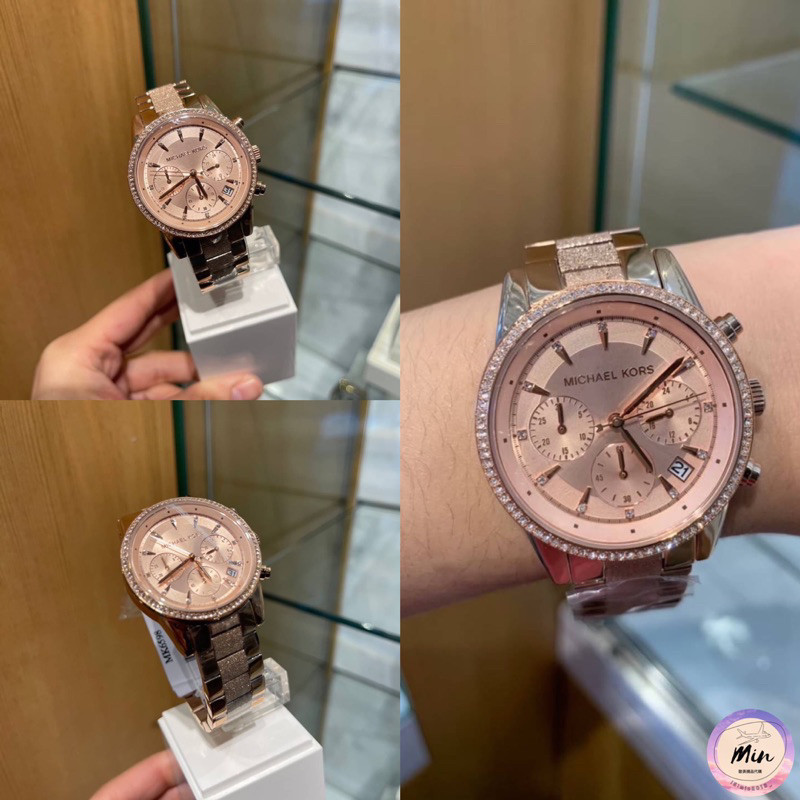 Women's Ritz Rose Gold Tone Stainless Steel Watch MK6598 38mm