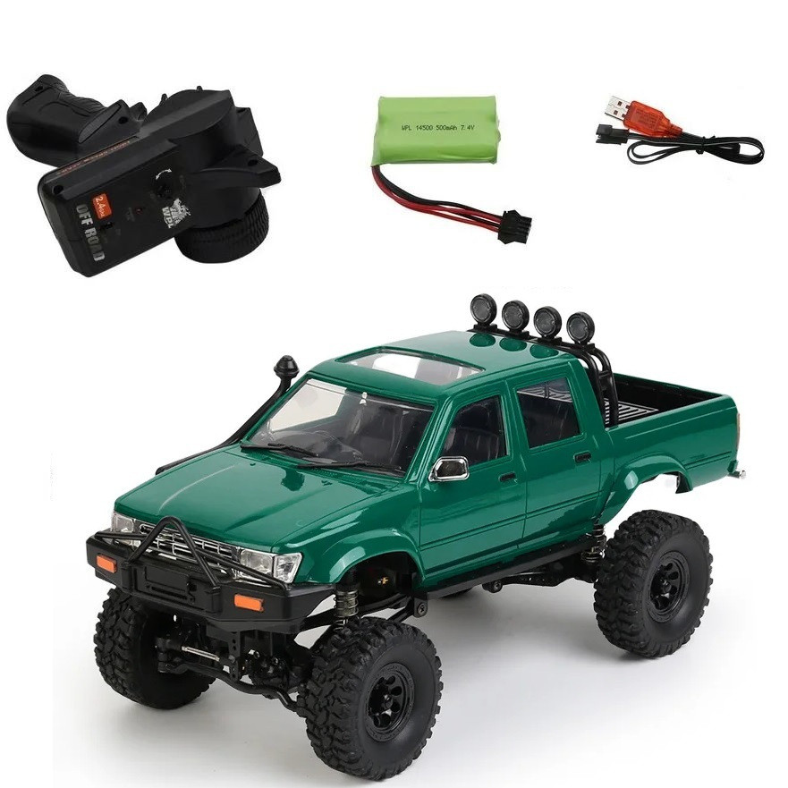Dark GreenZenithRC WPL C64-1 RC รถ 1/16 2.4G Full Scale 4WD ผู้ใหญ่รถปีนเขารถออฟโรด C24 รถกระบะรถบรรทุกรีโมทคอนโทรล