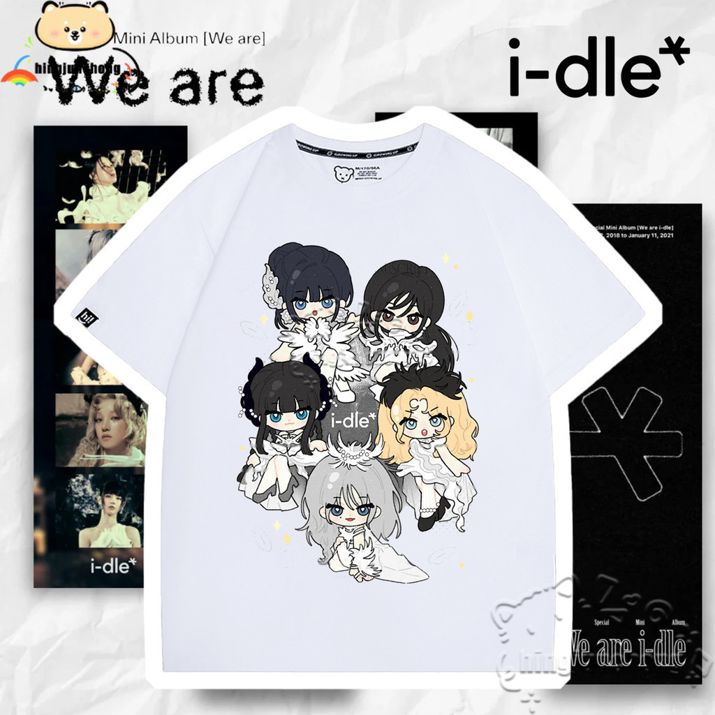 👕💫 I-dle Tshirt I-DLE (G)I-DLE Cartoon Style Tshirt I-dle (아이들) 8th Mini Album [We Are] Tshirt Unise