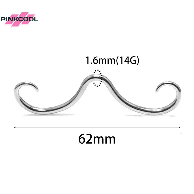 PINKCOOL Creative Septum หนวดแหวนจมูกสําหรับผู้หญิงผู้ชายแฟชั่นแหวนจมูกสแตนเลส Hoops Septum เจาะเครื