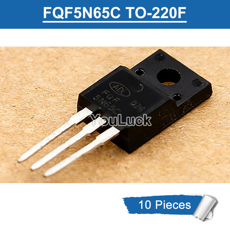 10 ชิ้น FQF5N65C TO-220F 5A/650V N-Channel MOSFET ทรานซิสเตอร์ใหม่เดิม