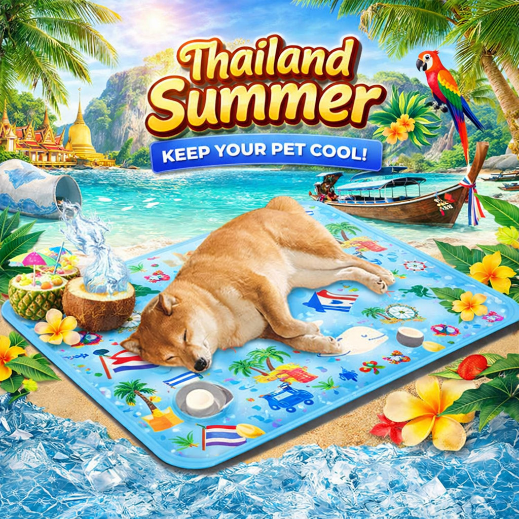 ที่นอนเจลเย็นสัตว์เลี้ยง แผ่นเจลเย็นคลายร้อน สำหรับแมวและสุนัข