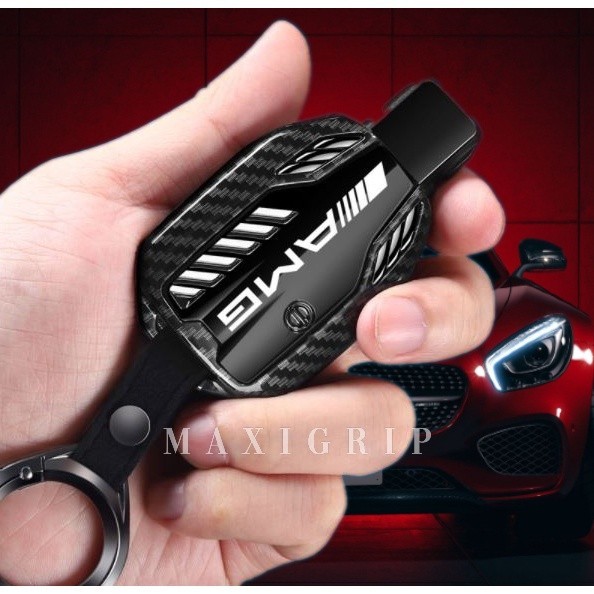 Mercedes benz AMG ปลอกกุญแจคาร์บอนอัลลอยด์ ปลอกกุญแจเครื่องยนต์