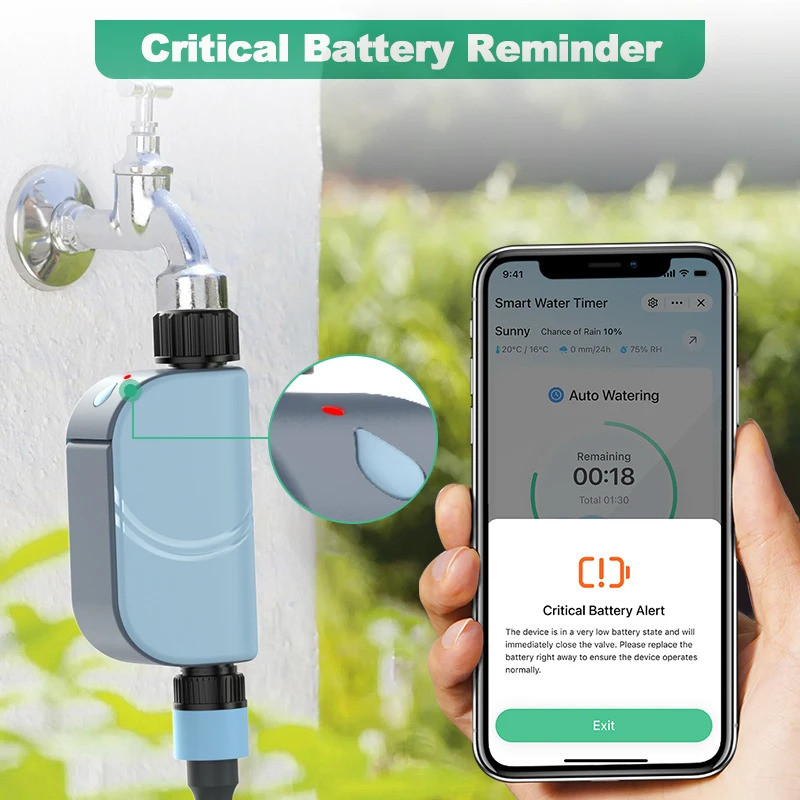 Tuya WiFi Water Timer สําหรับ Garden Hose Smart Programmable Sprinkler Timer สําหรับหยดชลประทานไม่มี