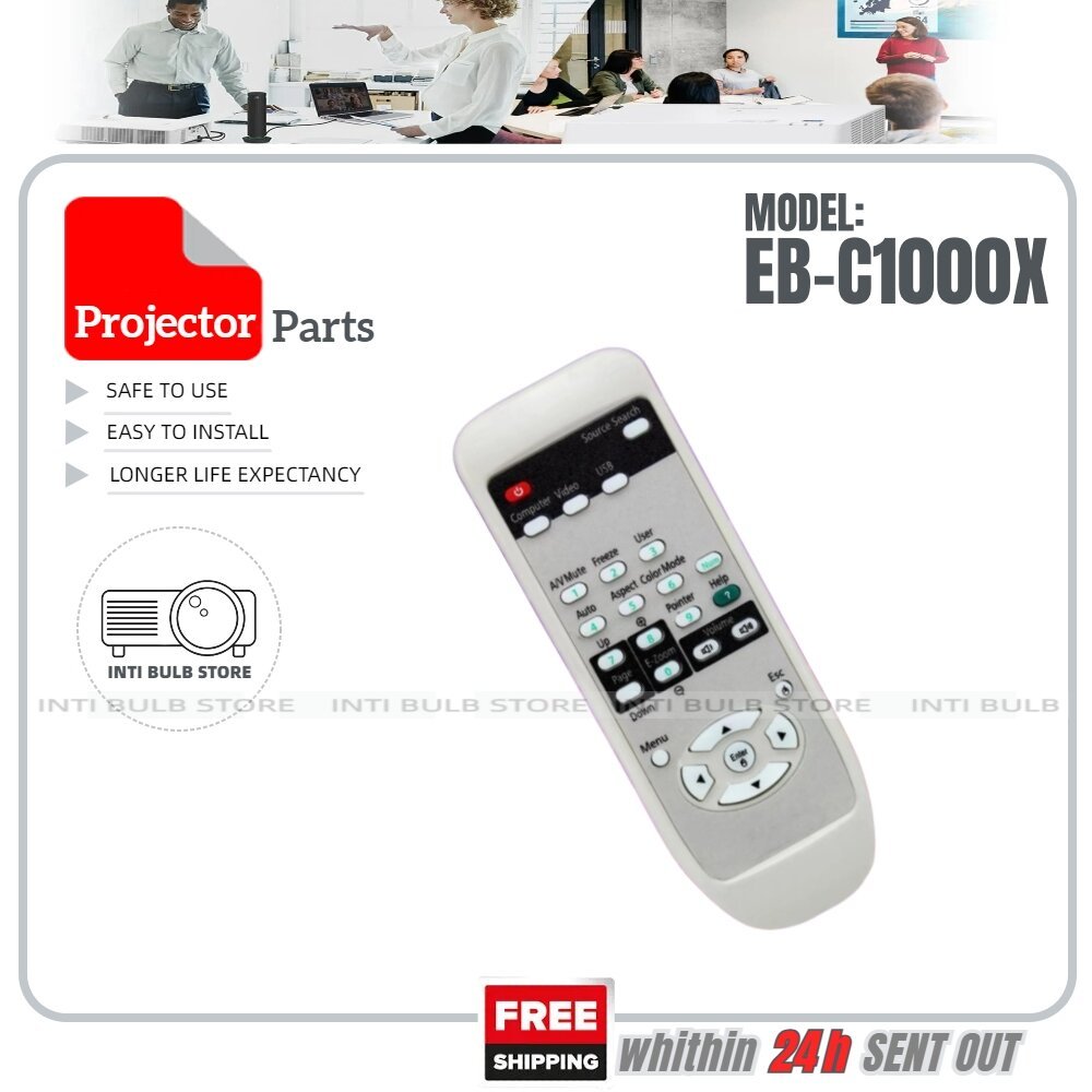 Epson โปรเจคเตอร์รีโมทคอนโทรล EB-C1000X C1010X C1020XN C1050X C1830 C1900 C1910 C1915 C2050WN C2100X