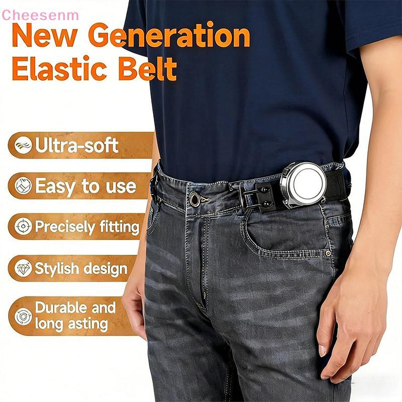 ตะขอโลหะเข็มขัดยืด Unisex เข็มขัดยางยืด สวมใส่ง่ายสำหรับใช้งานทุกวัน