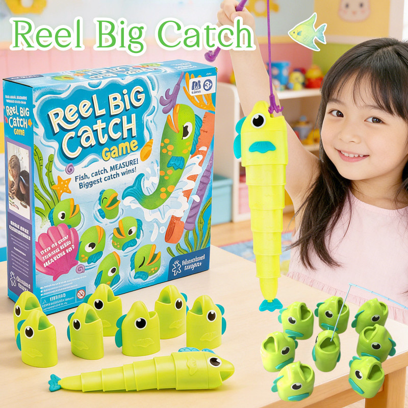 เกมตกปลาสำหรับเด็ก ชุดเกมตกปลาเพื่อการศึกษา ปลายืดได้ Reel Big Catch เปรียบเทียบยาวส้น ของเล่นเสริมพัฒนาการ ราคา ถูกที่สุด ดีลบีเคเค รูปภาพหลัก