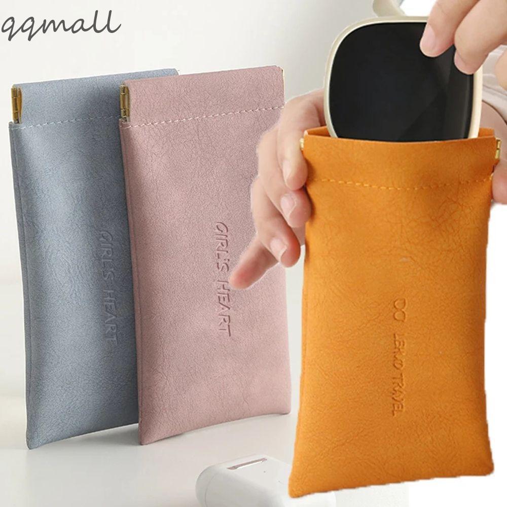 Qqmall กระเป๋าเคสหนัง PU กันน้ํา สําหรับใส่แว่นตา