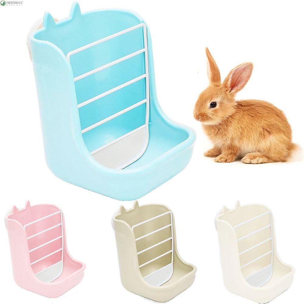Needway ชามกรงกระต่าย, แขวนแร็คให้อาหารหญ้าแบบยึดได้, น้ําหนักเบา Anti Scratching Frame Rack ความจุขนาดใหญ่ 2 in 1 อาหารรางสัตว์เล็ก