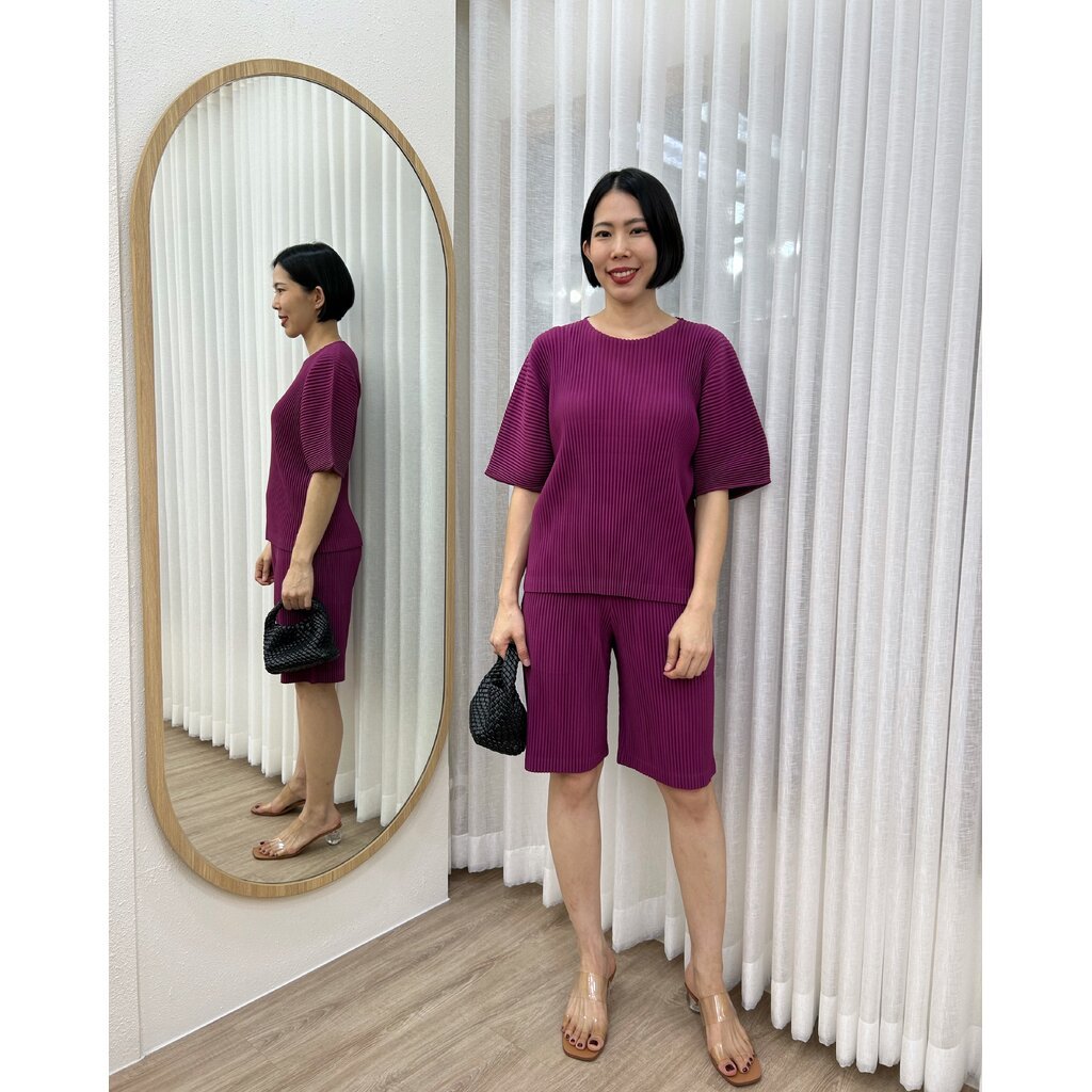 กก. ยาว21นิ้ว2MUAY รุ่น GM0501 / GM0761 THICK SHORT SLEEVE TOP WITH SHORT PANTS PLEATED SET 9 สี FREE SIZE – โปรปัง
