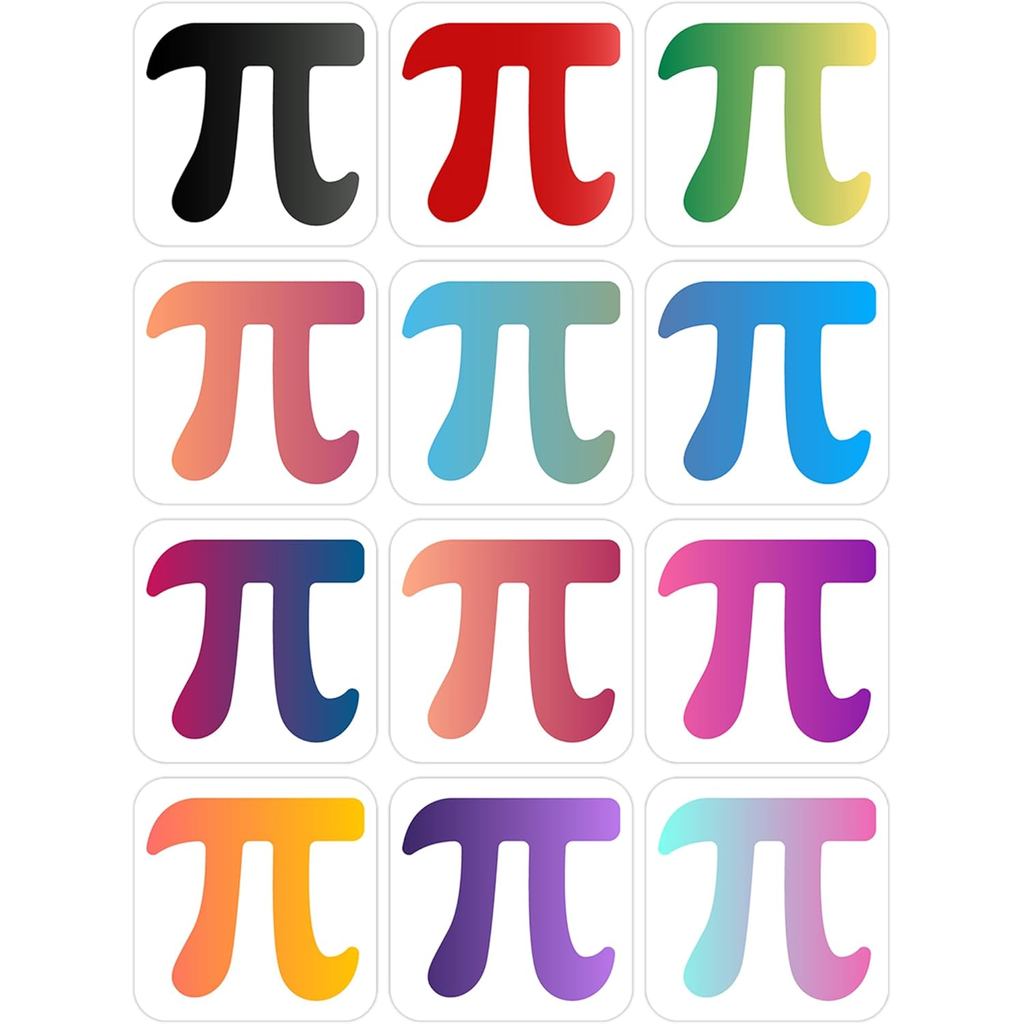 360 ชิ้น Pi สติกเกอร์,ที่มีสีสัน Pi Day สติกเกอร์ PI สัญลักษณ์สติกเกอร์ Pi Decals สําหรับครูรางวัลซอ