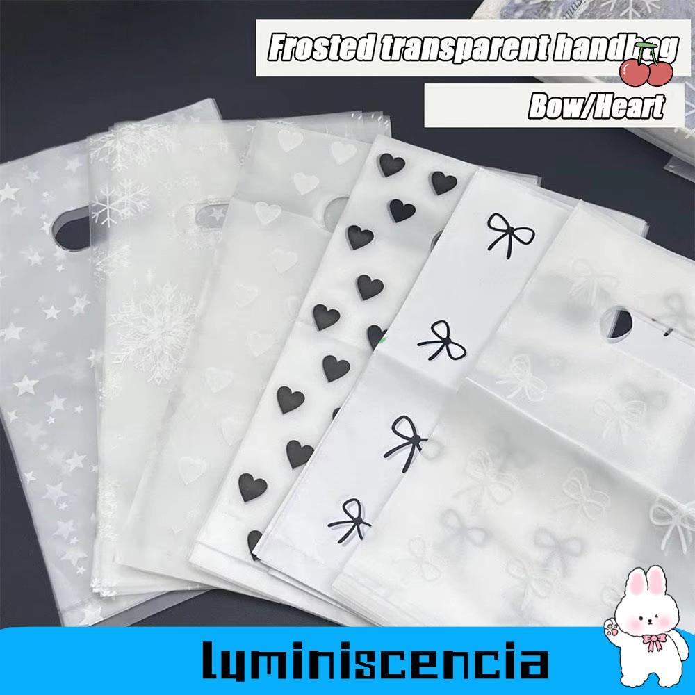 LUMINESCIA 10 ชิ้น/ถุง Bowknot Bag, Translucent White Frosted Material Small Card Packaging Bags, Se