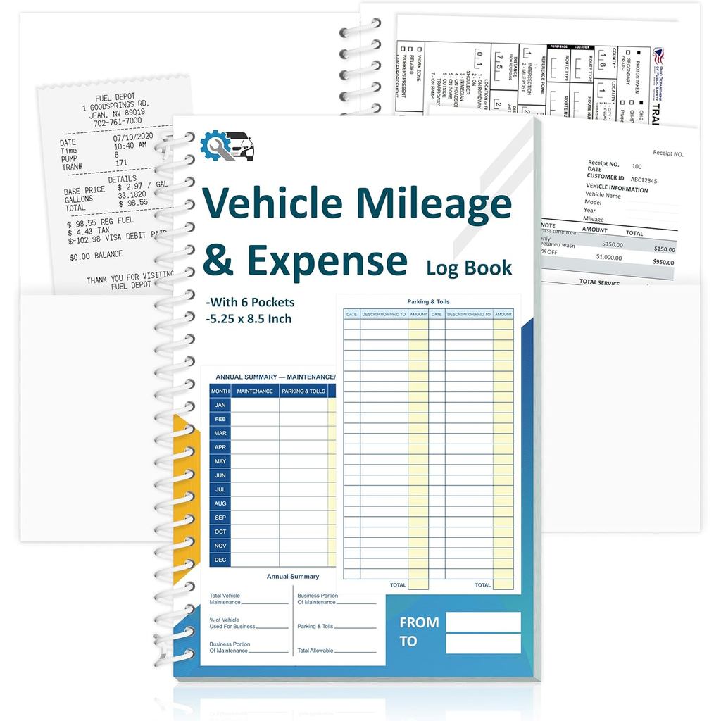 3 Pcs Auto รถไมล์และ Expense Journal 6 กระเป๋า 600 + Entries 60 หน้าต่อหนังสือ 5-1/4"x8-1/2" Miles L